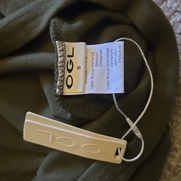 NWT OGL Tencel Wool Sheer Shoulder Brami Top - Olive - Picture 3 of 5